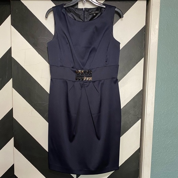 Sandra Darren dress Navy Size 6 - Picture 1 of 15